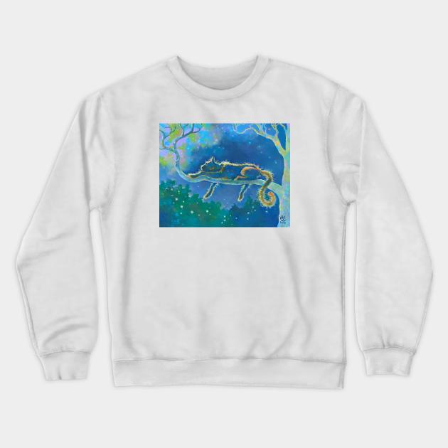 Surrealism-Stray Cat Crewneck Sweatshirt by Anita Zotkina Art